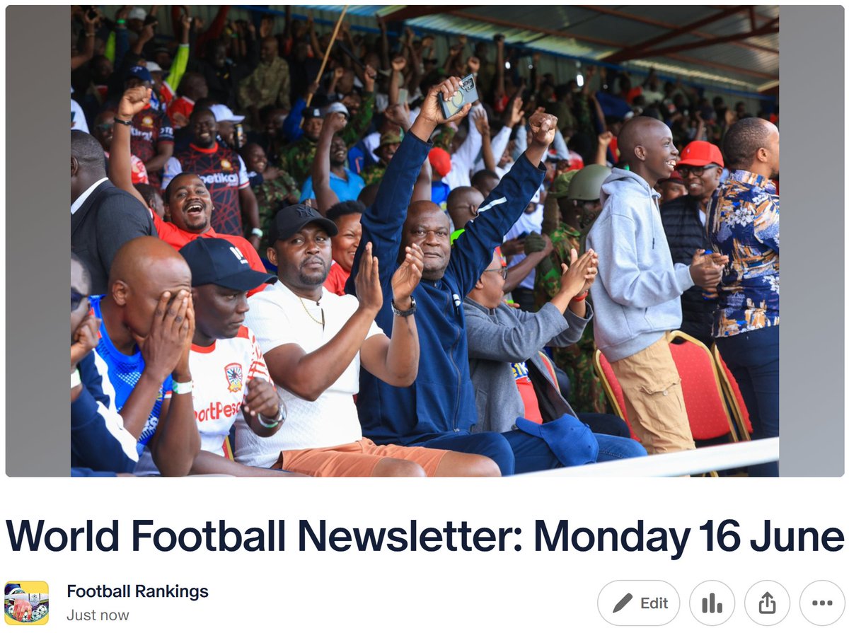 🌍 It’s time for another fascinating edition of the World Football Newsletter, brought to you by <a href="/SweeperPod/">The Sweeper</a>!

✍️ Our Patrons can dive into it due to exclusive content exchange between The Sweeper and The Football Rankings!

☝️ Latest edition - Link in bio! ☝️