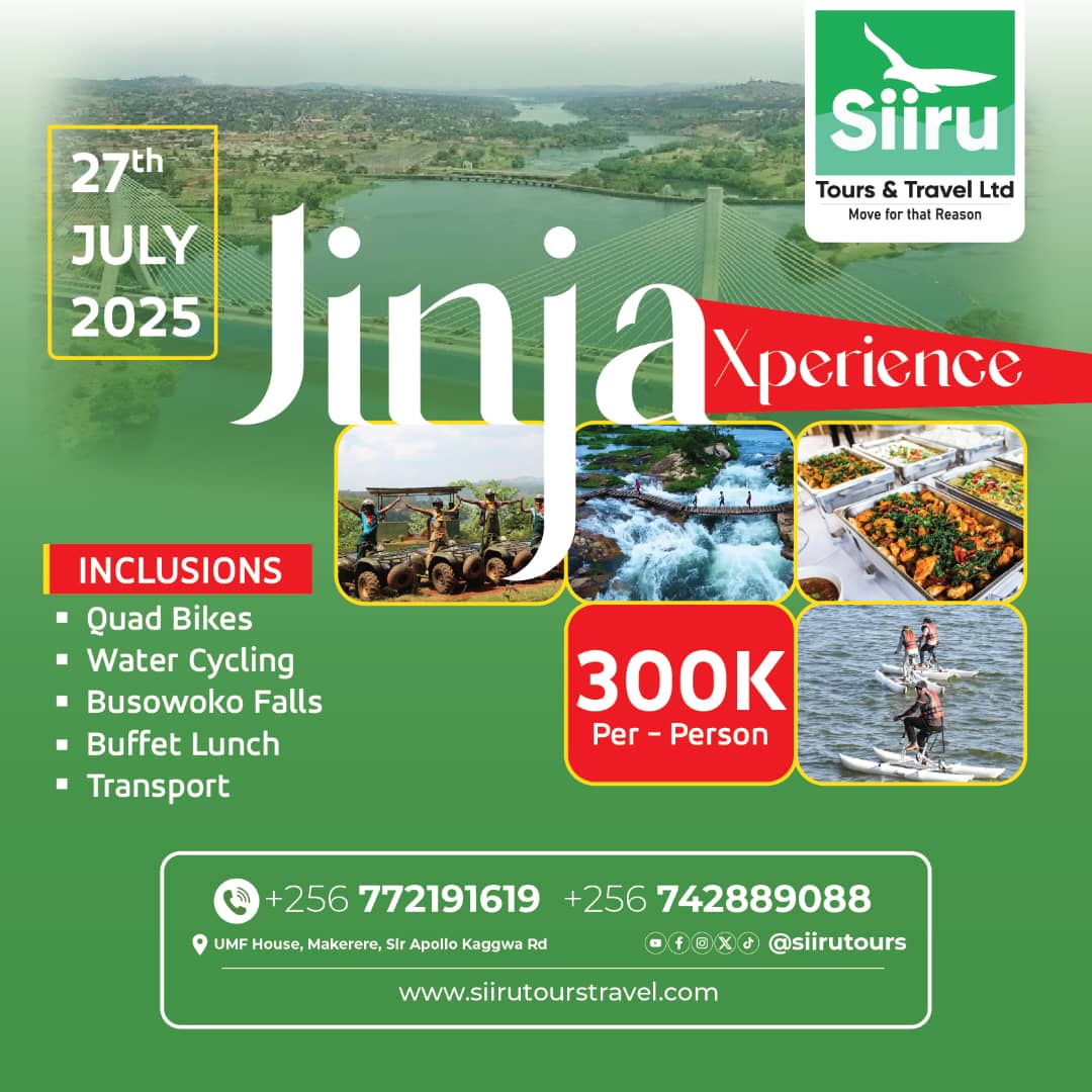 As we pray for peace in the world, 
Join  us this July  as we visit Jinja home to the source of the Nile in our Jinja XPerience.
#siirutours
#moveforthatreason
#jinjaxperience