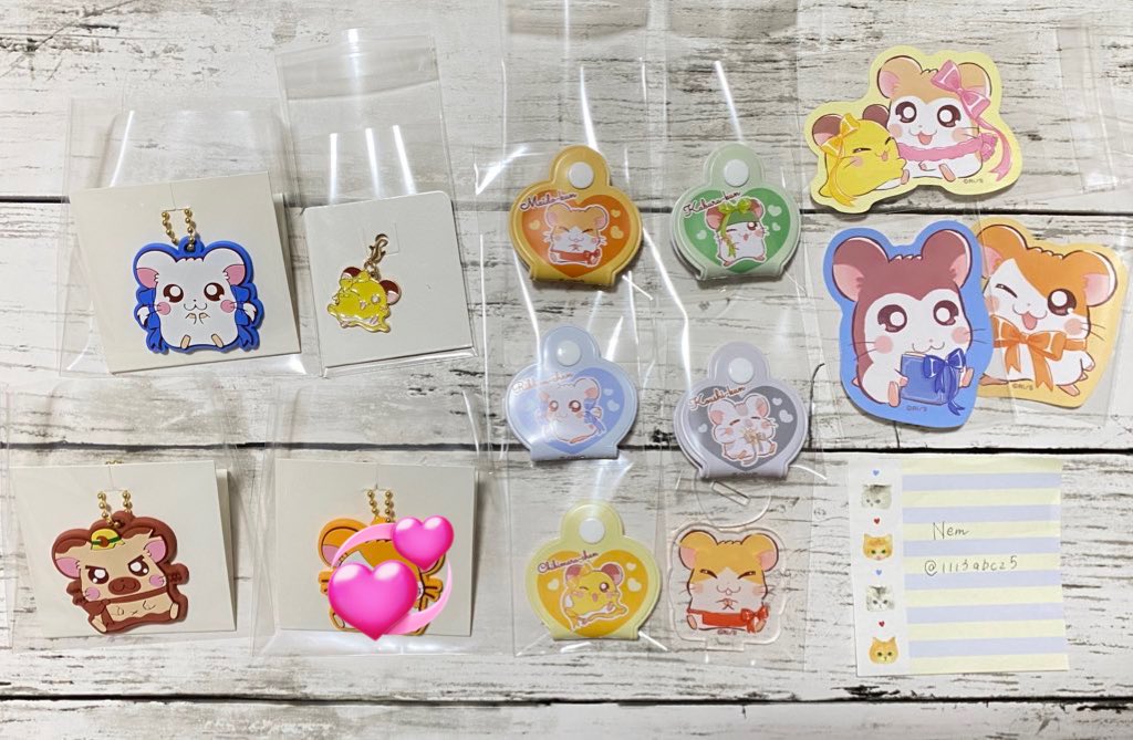 1113abcz5's tweet photo. 交換
ハム太郎 セリア seria ダイソー DAISO 100均

譲)画像①
リボンちゃん、こうしくん、タイショーくん、マフラーちゃん、ちび丸ちゃん、のっぽくん、かぶるくん、まいどくん

求)画像②、③のねてるくん
郵送交換希望　
ステッカー以外異種交換⚪︎
当たりございましたらご連絡お願いいたします。 https://t.co/gv5v46ZQPr