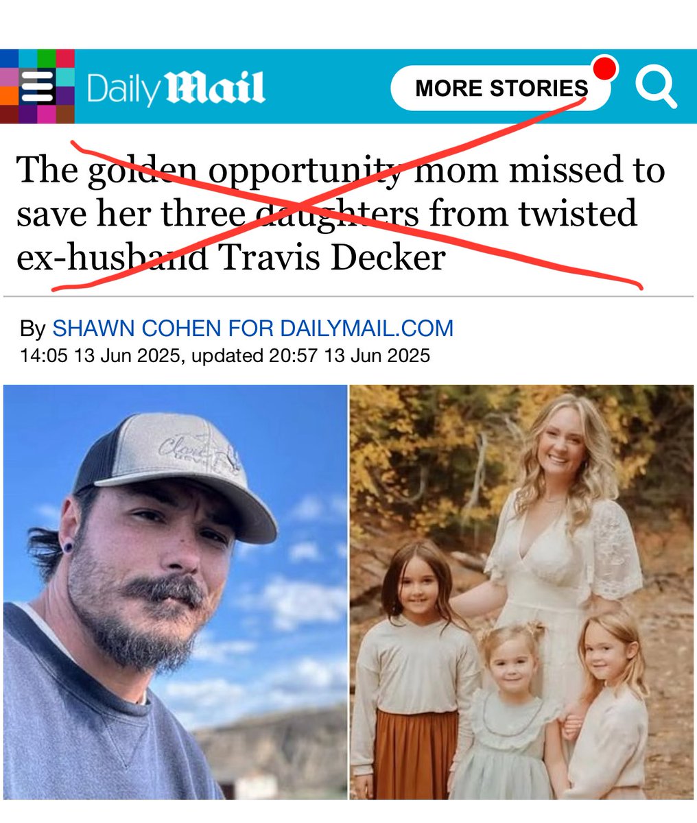 A father allegedly murders his three daughters—whose wrists had been bound with zip ties and each had been suffocated with a plastic bag and the Daily Mail blames the mother.
She requested the family courts to protect her children. They didn’t. Stop blaming mothers for the
