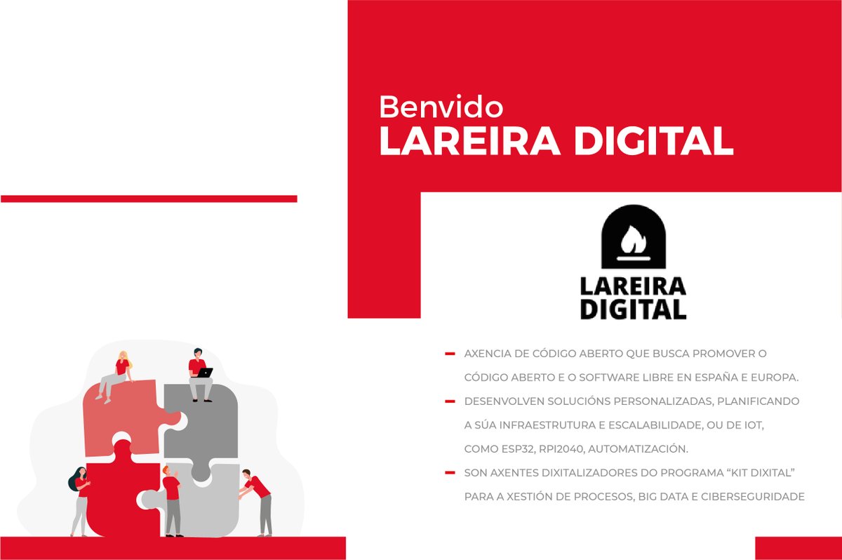 🔈Benvida <a href="/lareiradigital/">Lareira Digital</a>! 👏 Sumamos este novo asociado á nosa listaxe, e xa son 145 empresas as que forman parte da nosa entidade. 
Lareira Digital é unha consultora de software que ofrece múltiples servizos, dende o deseño de solucións para diferentes sectores ata