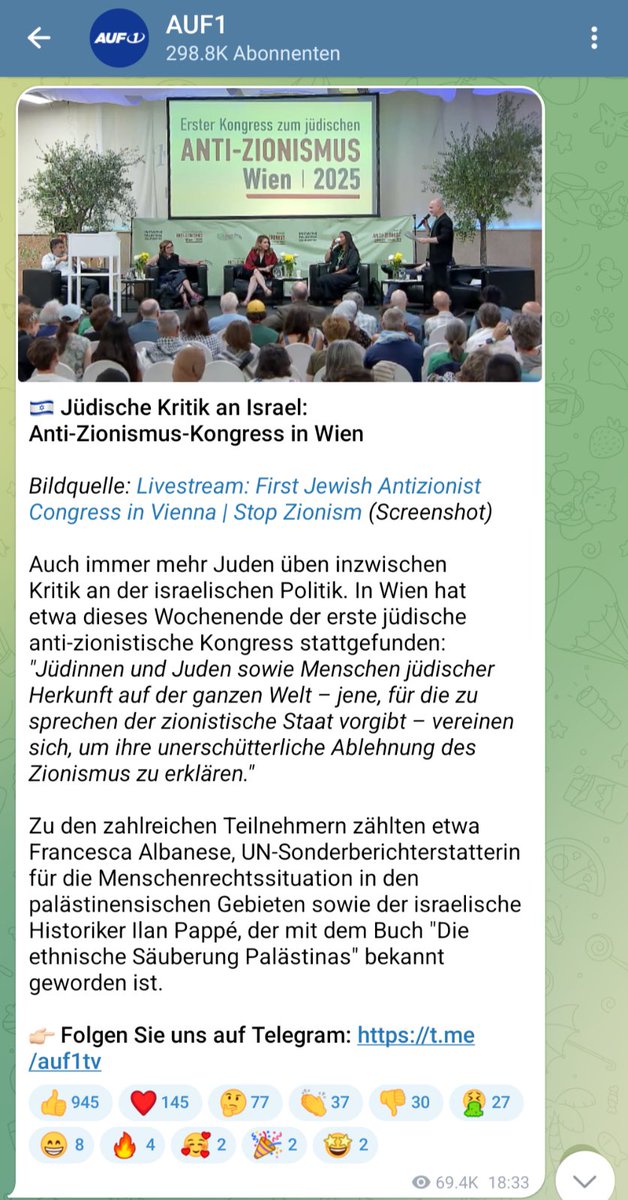 Markus Sulzbacher (@msulzbacher) on Twitter photo Ah, Auf1 berichtet über das antiisraelische Event, das am Wochenende in Wien über die Bühne ging & maßgeblich von der AIK organisiert wurde. Der Gruppe bescheinigte das DÖW schon vor über 20 Jahren Antisemitismus in linken Gewand. Bemerkenswert: einer der (1/2) Ah, Auf1 berichtet über das antiisraelische Event, das am Wochenende in Wien über die Bühne ging & maßgeblich von der AIK organisiert wurde. Der Gruppe bescheinigte das DÖW schon vor über 20 Jahren Antisemitismus in linken Gewand. Bemerkenswert: einer der (1/2)