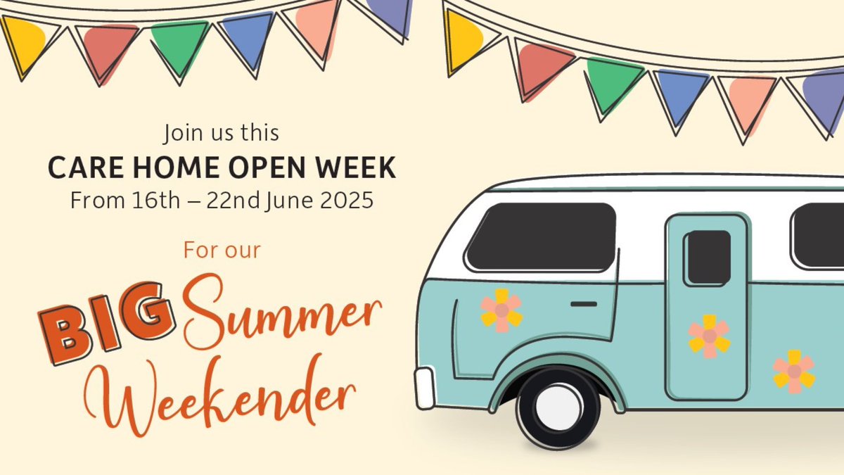 HC-One (@hc_one) on Twitter photo Care Home Open Week is back from <a href="/ChampioningCare/">ChampioningSocialCare 💚💙</a> – and we’re marking it with a Big Summer Weekender across HC-One! 🌞
From garden festivals to cream teas & singalongs, our homes are opening their doors for some classic community fun. #carehomeopenweek #bigsummerweekender Care Home Open Week is back from <a href="/ChampioningCare/">ChampioningSocialCare 💚💙</a> – and we’re marking it with a Big Summer Weekender across HC-One! 🌞
From garden festivals to cream teas & singalongs, our homes are opening their doors for some classic community fun. #carehomeopenweek #bigsummerweekender