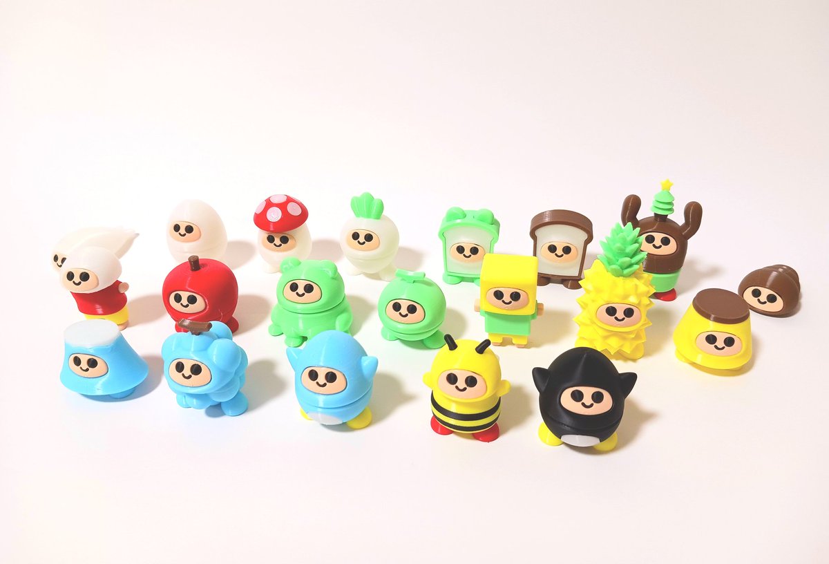 rakurakurrr's tweet photo. 3Dプリンターを使って、色んなキャラクターのフィギュアを作りました！
頭の付け替えができるキャラクターもあります！
#3Dプリンター #3DP #キャラクター #フィギュア #rhinoceros #blender #bambulab #a1mini #フィラメント https://t.co/SxM1LQj8dO