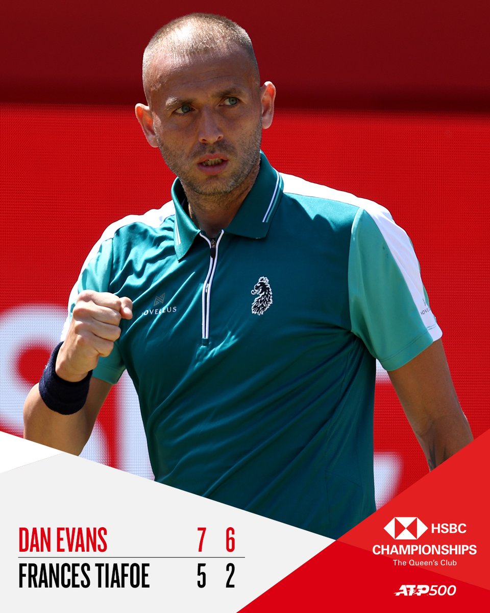 QueensTennis's tweet photo. Dan Evans shocks Frances Tiafoe in our @atptour opener on Andy Murray Arena! 💥

#HSBCChampionships https://t.co/VAmyb6gHrY