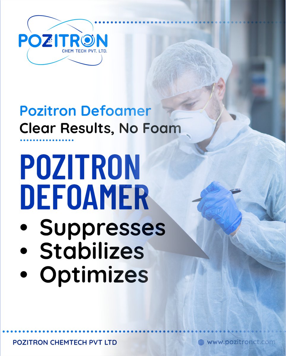PozitronChem's tweet image. Pozitron Defoamer ensures bubble-free production, smoother coatings, and improved end-product quality across multiple applications. Discover our foam control advantage. #PozitronDefoamer #IndustrialProcessing #PozitronChemtech #IndustrialChemicals #ConstructionChemicals