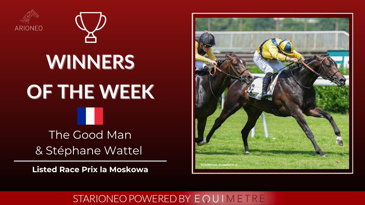 🥇 Félicitations à Stéphane Wattel et The Good Man pour leur superbe victoire dans le Prix la Moskowa ! 
Une performance remarquable qui met en avant l’excellence et l’innovation. 

#Equimetre #Arioneo #EmpowerYourExpertise #HorseDataScience