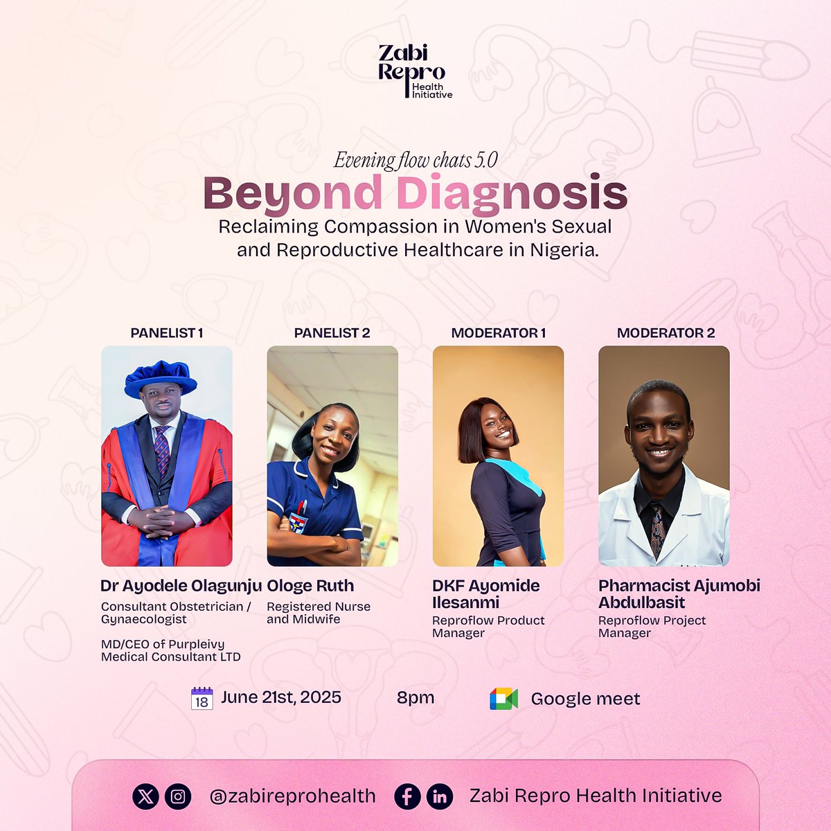 zabireprohealth's tweet photo. Your Health, Your Voice 

Join us for Evening Flow Chats 5.0, where will be discussing reclaiming compassion in women's sexual and reproductive health.

Date: Saturday, June 21st at 8pm 

Venue: X Space

Time: 8:00pm

Join the waiting room here:👇🏻

https://t.co/8R1efl7bhQ https://t.co/hPtbLVfO3u
