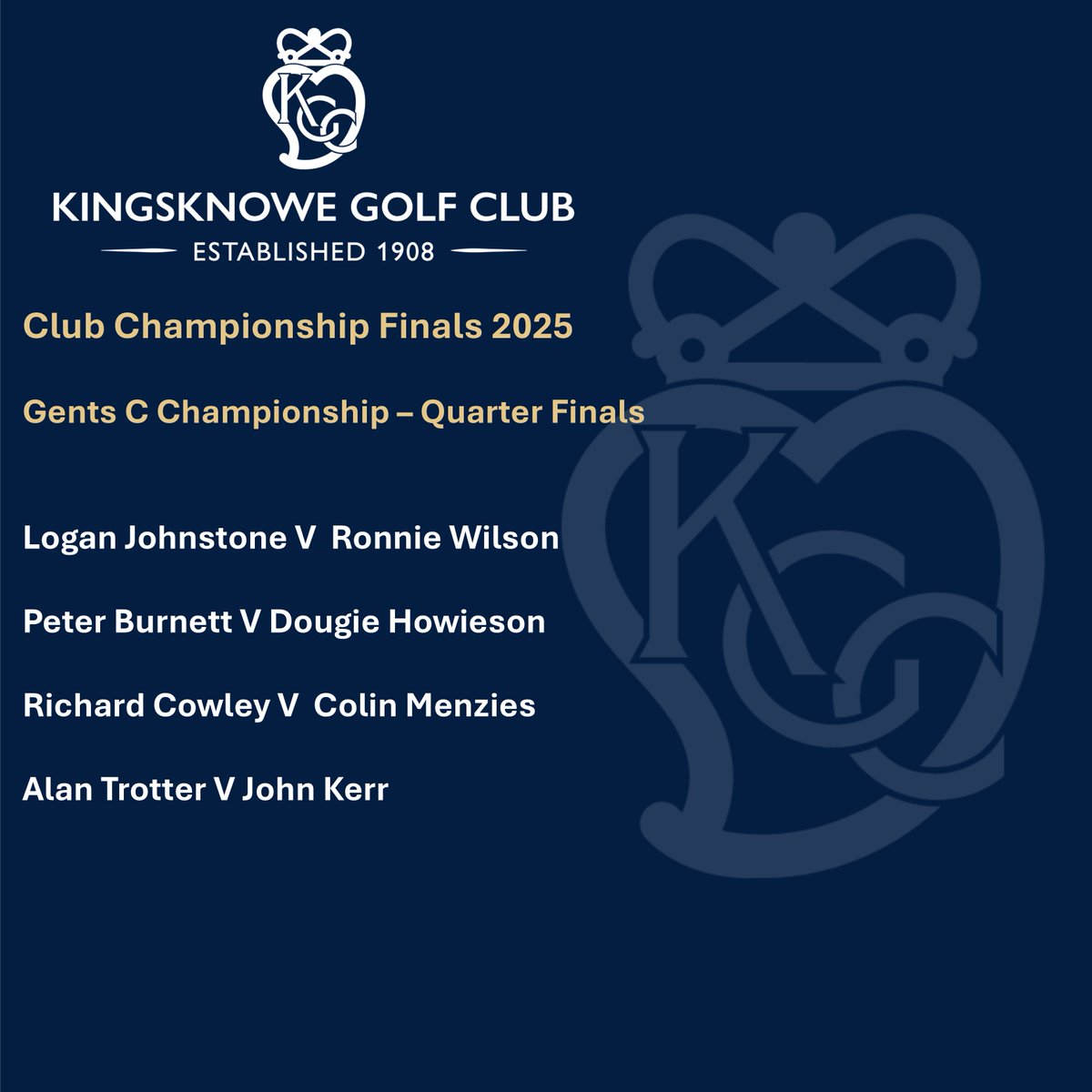 Championship Finals week is here post qualifying  weekend for the Gents in what can be described as tricky conditions.
Credit to our greens team on getting the course to a position to cope with the rain &amp; play well.
Congratulations to all of our qualifiers across the sections.