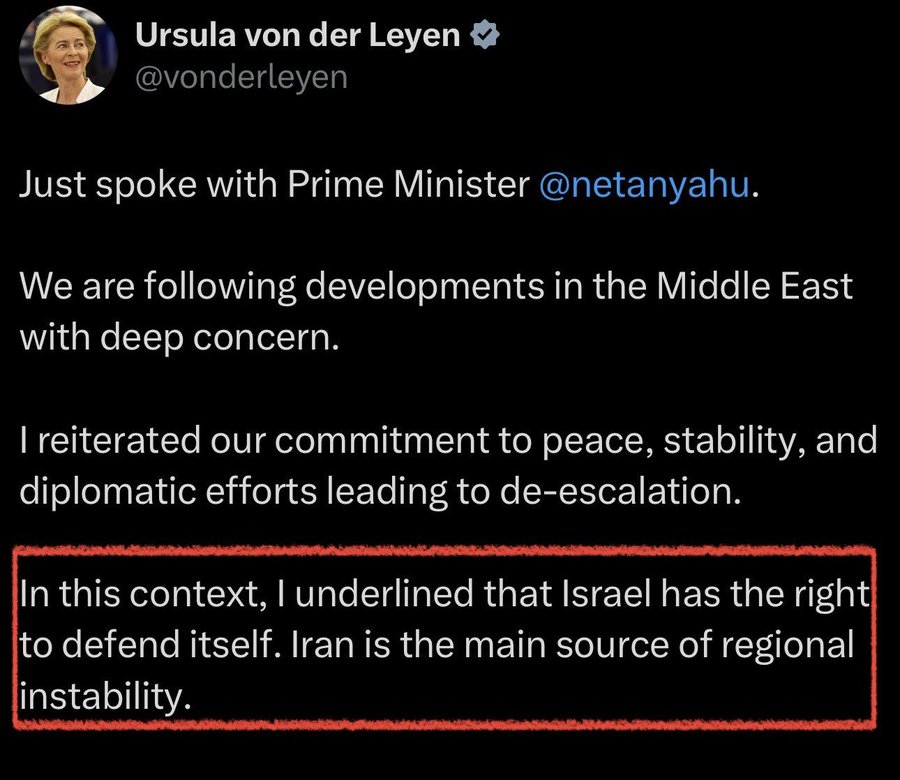 Israel does not have the right to defend itself because it is not defending itself.

It attacked Iran.

Iran is defending itself.