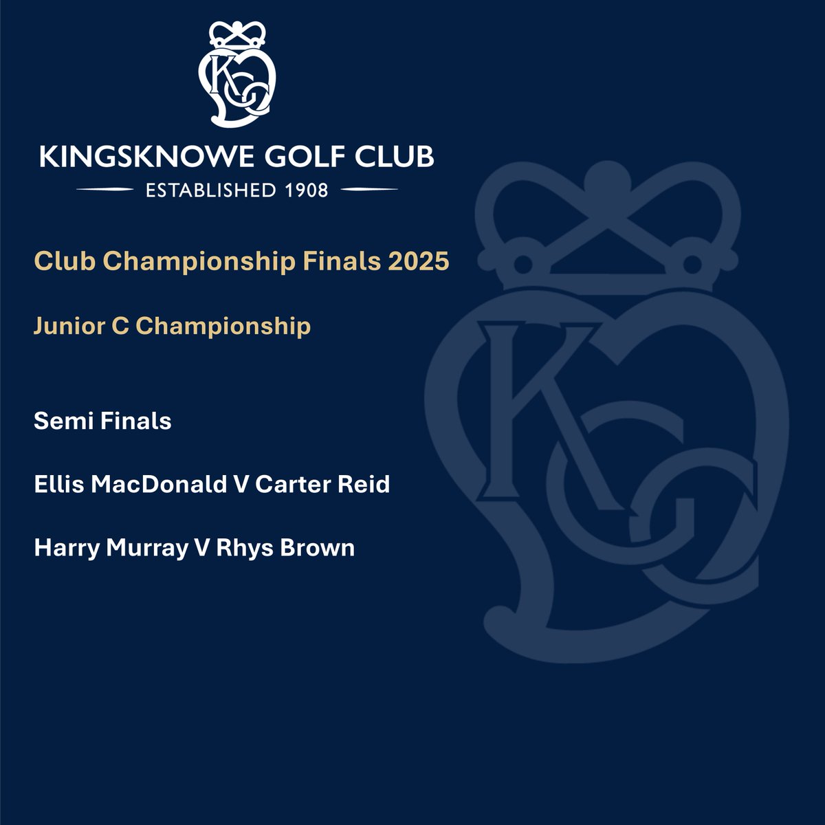 Championship Finals week is here.

Congratulations to all our Junior qualifiers across the 3 sections.