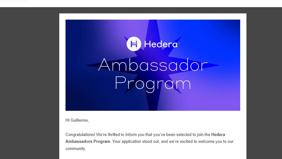 aguille_'s tweet image. Me han aceptado para el programa de embajadores de Hedera🥳🥳
Seguiremos llevando a Hedera a todos lados💪🏻💪🏻