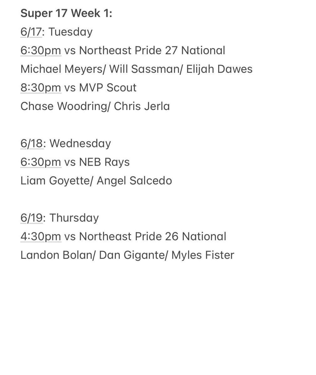 Diamond Jacks Super 16 Schedule: 2027’s