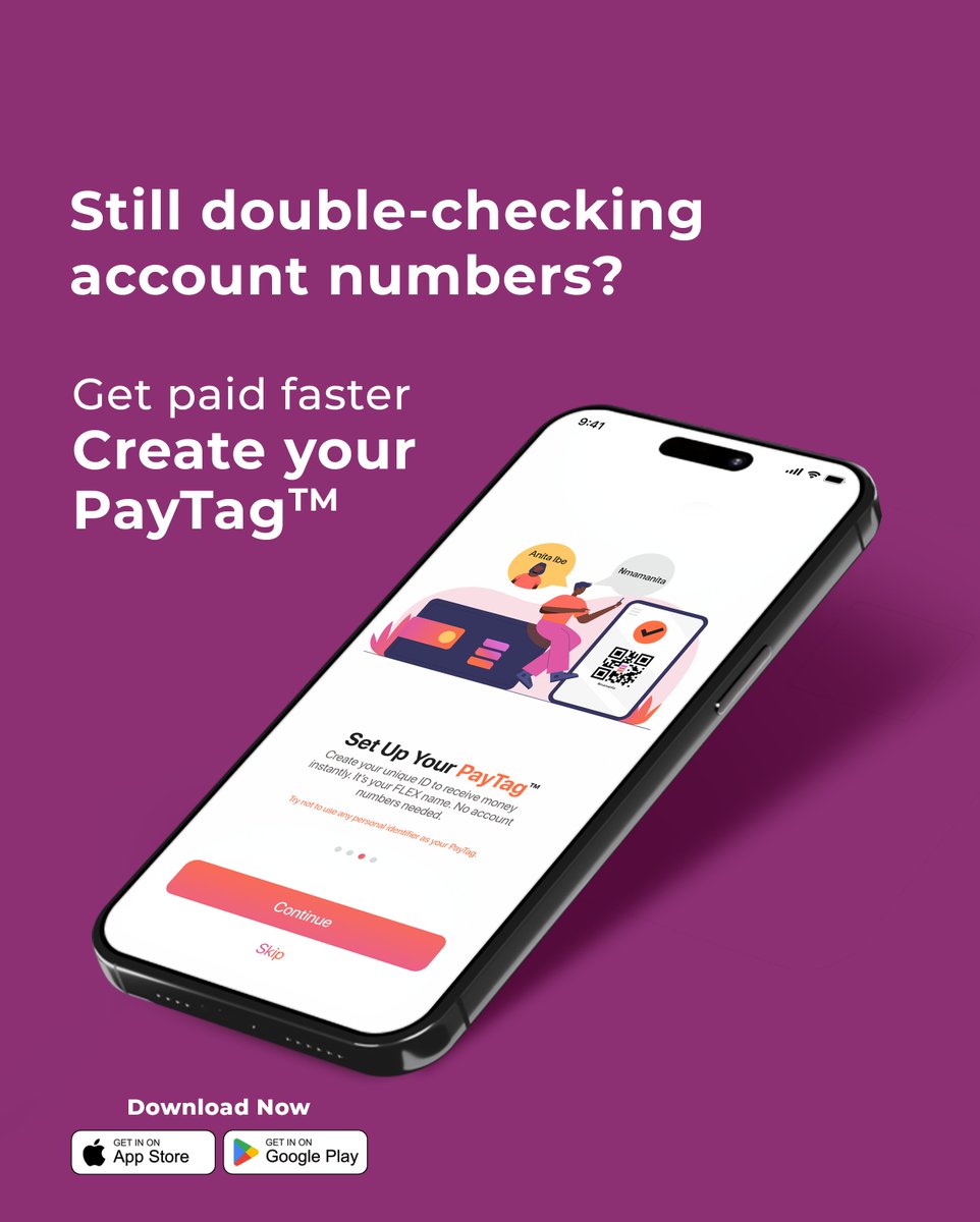 yourFLEXpay's tweet image. With PayTag, your time, ease, and peace of mind come first.

No mixups. No awkward waits. Just payment done right

#FLEX #paytag #money #payments