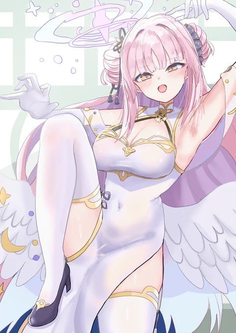 #ブルアカ #BlueArchive 聖園ミカ描いたよ チーパオ!!