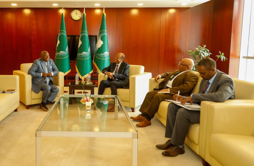 African Union (@_africanunion) on Twitter photo H.E. Harold Bundu Saffa, Ambassador of the Republic of #SierraLeone to Ethiopia & Permanent Representative to the AU, paid a courtesy call on H.E. <a href="/ymahmoudali/">Mahmoud Ali youssouf</a>, Chairperson of the AU Commission, to convey a message of congratulations on his election.
They took the opportunity to H.E. Harold Bundu Saffa, Ambassador of the Republic of #SierraLeone to Ethiopia & Permanent Representative to the AU, paid a courtesy call on H.E. <a href="/ymahmoudali/">Mahmoud Ali youssouf</a>, Chairperson of the AU Commission, to convey a message of congratulations on his election.
They took the opportunity to