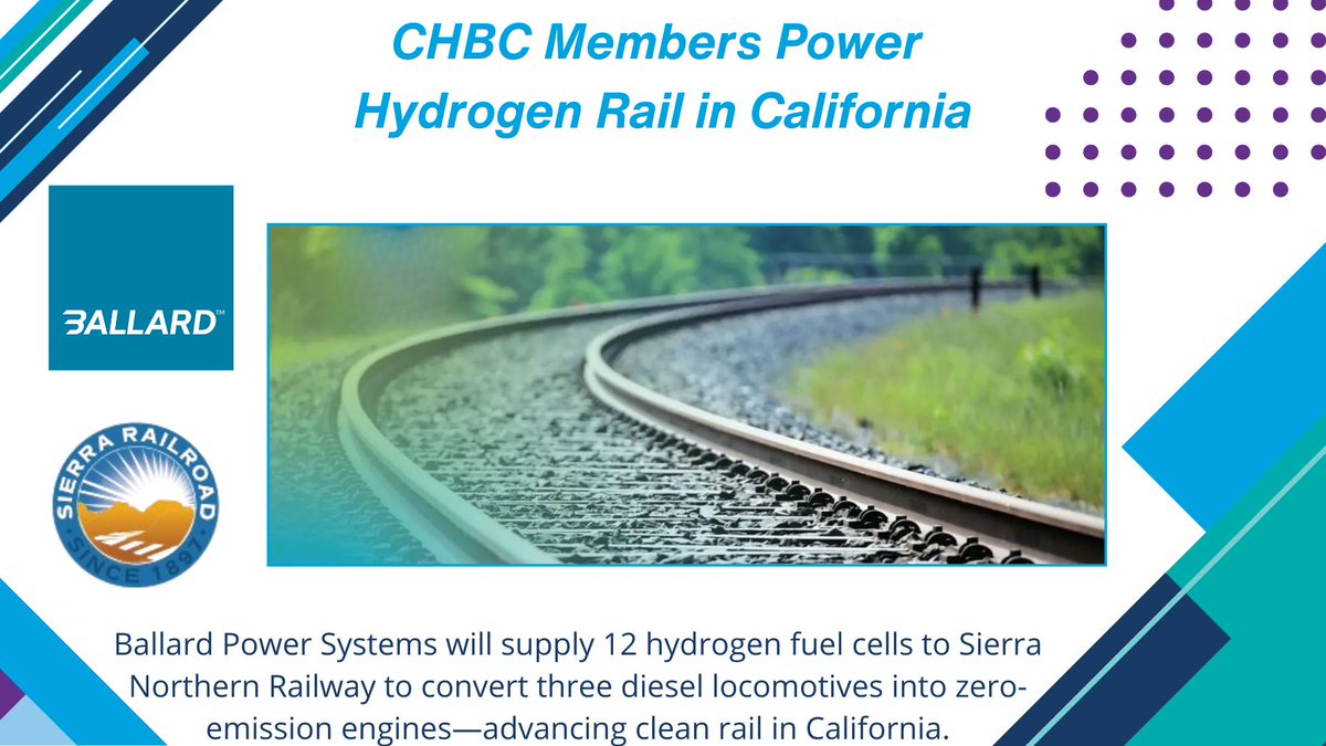 🚆Big news from members <a href="/BallardPwr/">Ballard Power</a> &amp; Sierra Northern Railway!

12 Ballard #hydrogen #fuelcells will convert 3 diesel locomotives to #zeroemission, cutting rail emissions without costly overhead infrastructure.

Proud to see members driving #cleanrail!

🔗 globalhydrogenreview.com/hydrogen/06062…