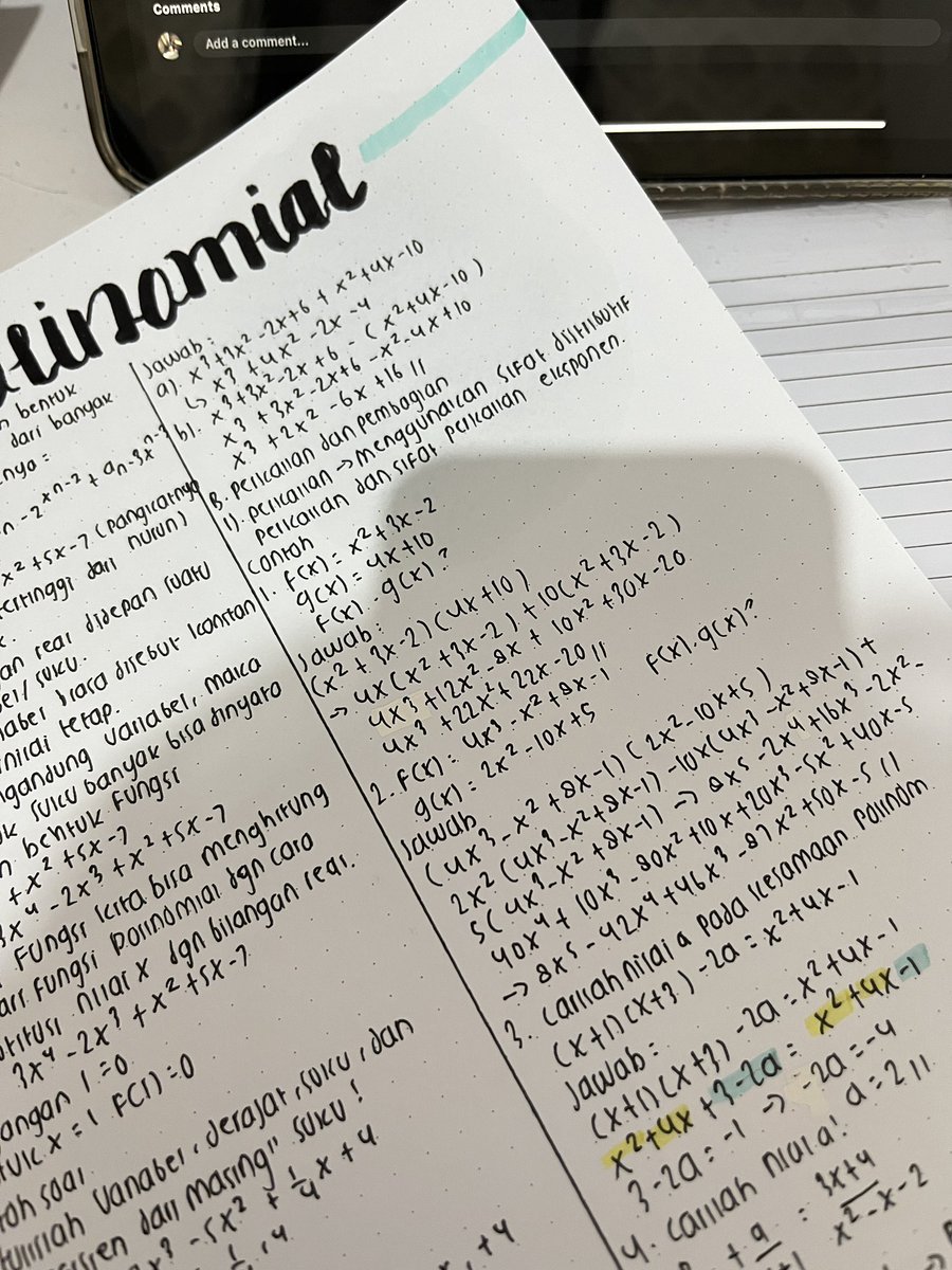 cciinnammo's tweet photo. Mon, 16 June. #seastudying

[math time!— polinomial]

- 📖🧸🤍 lowkey easy to understand tapi takut nyelipp TT https://t.co/LQrT69Wmmz
