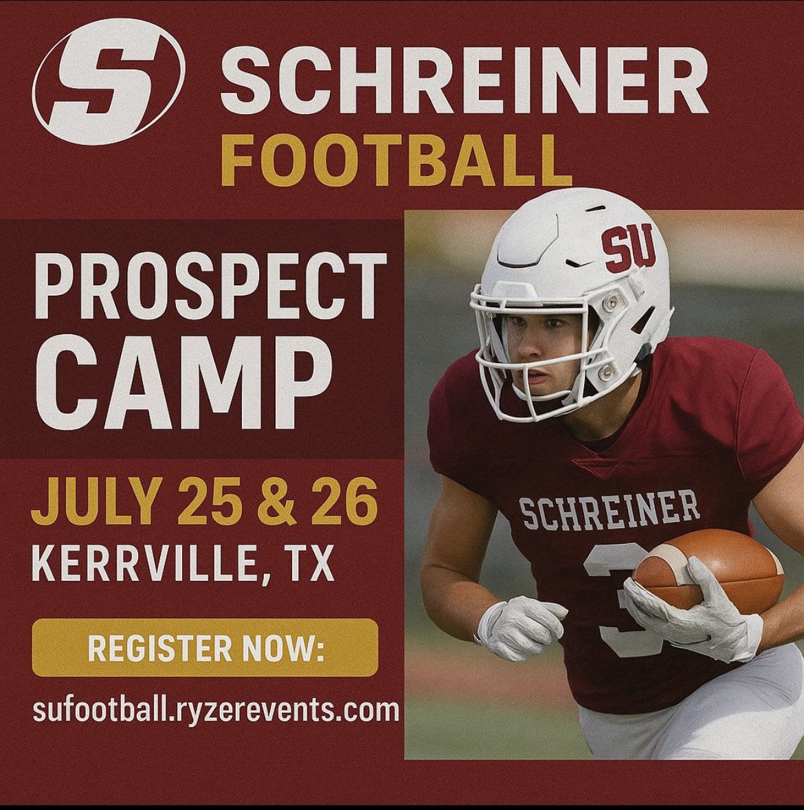 Maximus Gonzalez (@mgonzalez08_) on Twitter photo I’m pumped to attend <a href="/SchreinerFB/">Schreiner Football</a> Prospect camp next month on 7/26.
Let’s go Mountaineers 💪🏽 #hillcountryfootball I’m pumped to attend <a href="/SchreinerFB/">Schreiner Football</a> Prospect camp next month on 7/26.
Let’s go Mountaineers 💪🏽 #hillcountryfootball