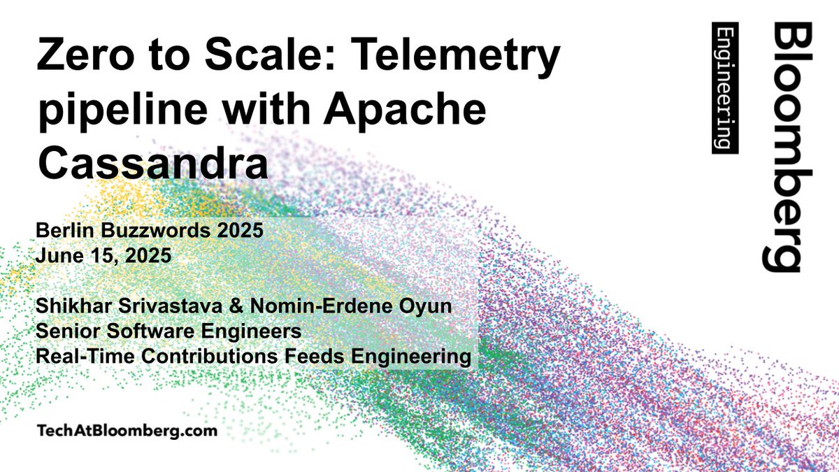 FelippeVelloso's tweet image. At #BerlinBuzzwords 2025 today (10:40 AM CEST), engineers Shikhar Srivastava &amp;amp; Nomin-Erdene Oyun detail how @Bloomberg&apos;s Real-Time Contributions Feeds team built a high throughput #telemetry system using #ZeroMQ, #ApacheKafka &amp;amp; #ApacheCassandra
bloom.bg/3HGsEF3
#opensource
