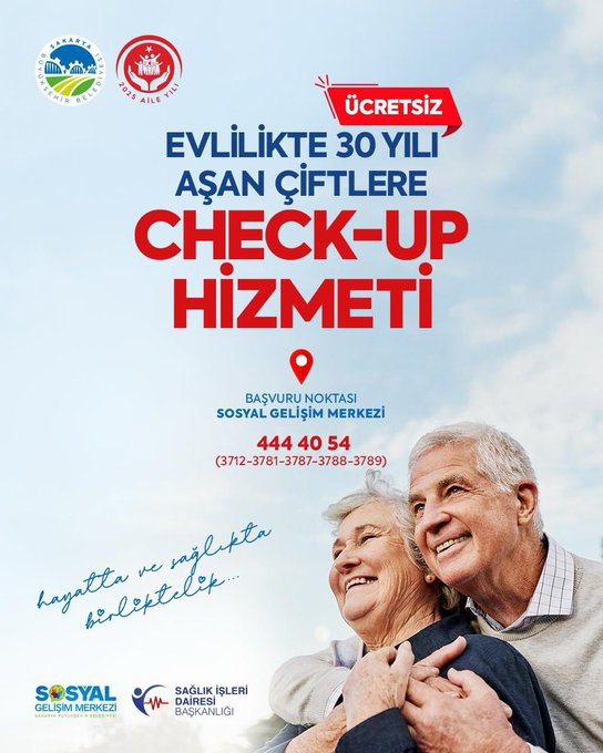 Sakarya’da 30 Yılın Üzerinde Evli Çiftlere Sağlık Hediyesi