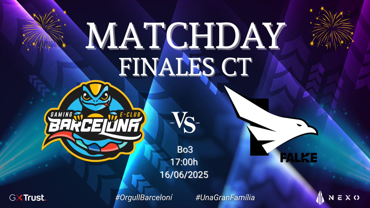 Gaming Barcelona eSports Club (@gamingbarxelona) on Twitter photo #LeagueOfLegends | 𝐌𝐀𝐓𝐂𝐇𝐃𝐀𝐘 #FinalesCTLOL
🏆 <a href="/SomosLaTormenta/">Circuito Tormenta</a>
🆚 <a href="/FALKE_EC/">Falke Esports</a>
⏰ 17:00h
▫️ 𝐑𝐎𝐒𝐓𝐄𝐑
<a href="/PikielPato/">Pikii</a>
<a href="/Hygon02/">Hygon</a>
<a href="/haxibara/">chovy fanboy</a>
<a href="/Nanchuco1/">fenandito</a>
<a href="/PyrusXD/">Pyrus</a>
▪️ 𝐒𝐓𝐀𝐅𝐅
<a href="/erIo__/">Erlo</a>
<a href="/LapisKMD/">Lapis</a>
<a href="/shotooo0_/">shoto</a>
<a href="/niebozhang/">niebo zhang</a>
<a href="/Roddrizz19/">rod tad</a>
#OrgullBarceloní · #UnaGranFamília 💙💛 #LeagueOfLegends | 𝐌𝐀𝐓𝐂𝐇𝐃𝐀𝐘 #FinalesCTLOL
🏆 <a href="/SomosLaTormenta/">Circuito Tormenta</a>
🆚 <a href="/FALKE_EC/">Falke Esports</a>
⏰ 17:00h
▫️ 𝐑𝐎𝐒𝐓𝐄𝐑
<a href="/PikielPato/">Pikii</a>
<a href="/Hygon02/">Hygon</a>
<a href="/haxibara/">chovy fanboy</a>
<a href="/Nanchuco1/">fenandito</a>
<a href="/PyrusXD/">Pyrus</a>
▪️ 𝐒𝐓𝐀𝐅𝐅
<a href="/erIo__/">Erlo</a>
<a href="/LapisKMD/">Lapis</a>
<a href="/shotooo0_/">shoto</a>
<a href="/niebozhang/">niebo zhang</a>
<a href="/Roddrizz19/">rod tad</a>
#OrgullBarceloní · #UnaGranFamília 💙💛