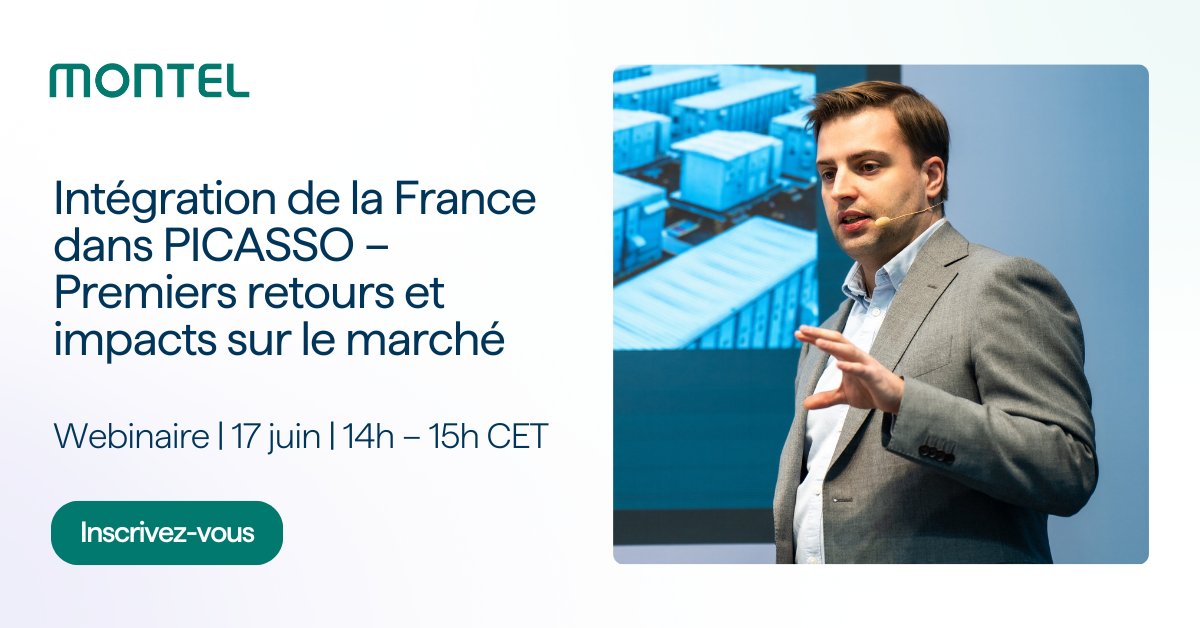 Tomorrow, Clément Bouilloux will break down the early impacts of France’s entry into the PICASSO platform, delivered in French and completely free.

Register now: montel.energy/resources/acad… 

🕑 19 June 2025 | 14:00 CET

📍 Online

With full integration into the pan-European aFRR