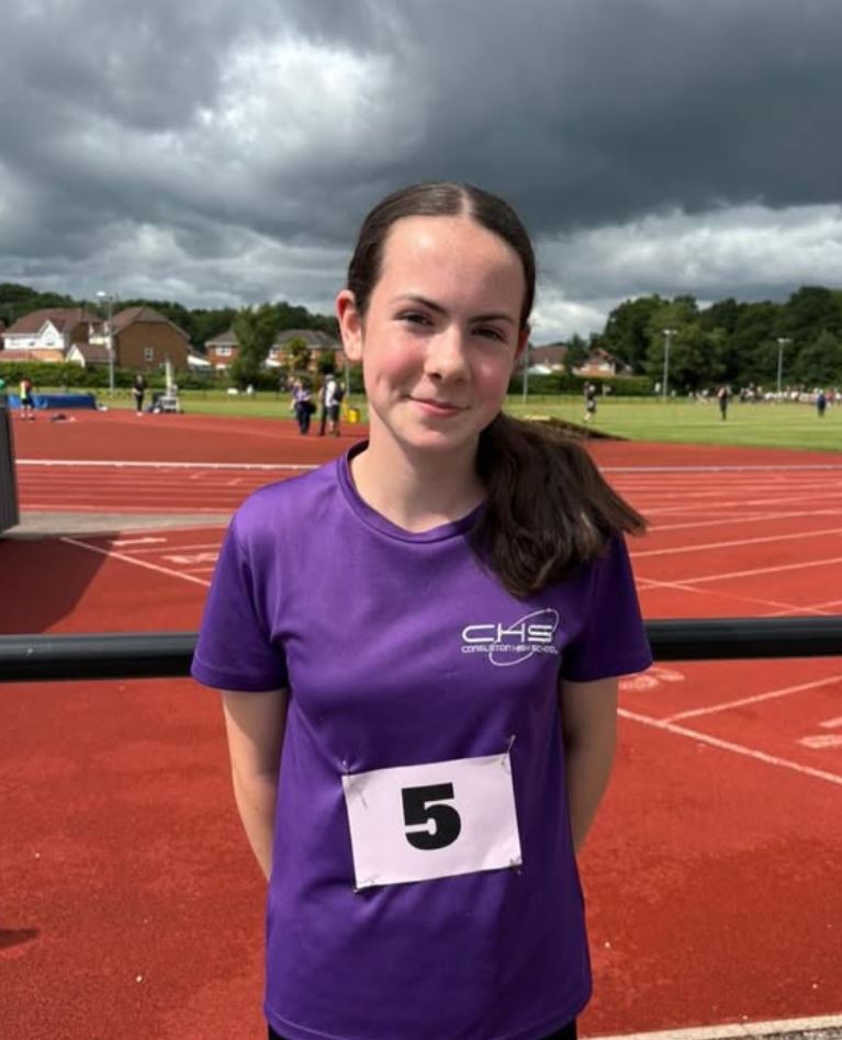We were super proud of all our students who took part in the Cheshire Athletics Championships on Saturday. Results were as follows: 
3rd - Iona W Y8 300m
4th - Nyla B M Y10 100m
6th - Emilia G  (pictured) Y8 Javelin
PB - Lara AG Y9 100m
#Ambition #Courage