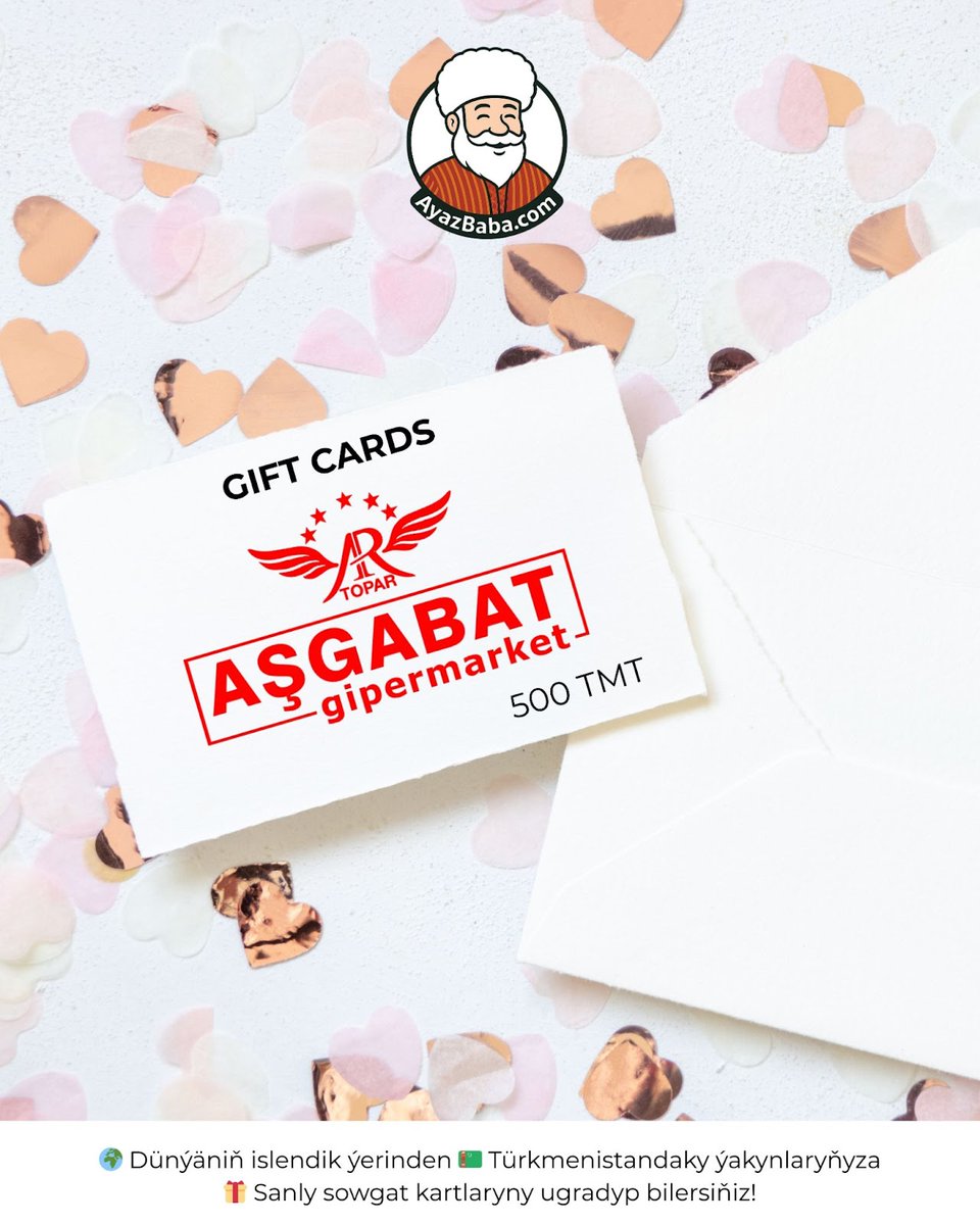 ayazbabacom's tweet photo. Support your loved ones in Mary, Turkmenistan with a practical and heartfelt gift they can use right away — an Aşgabat Market gift card via AyazBaba! 🌍💳

Whether they need groceries.
.
#AyazBaba #SupportTurkmenistan #GiftNotCash #SendLoveBackHome #AshgabatMarket https://t.co/DRIdJWkrS8