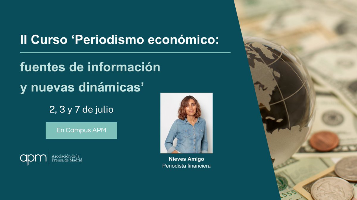 📈 Si eres periodista y quieres aprender cómo informar correctamente sobre economía a través de una formación 'online' que combina teoría y práctica esta oportunidad es para ti cutt.ly/zrnQTGfR

👉 El II Curso 'Periodismo económico: fuentes de información y nuevas