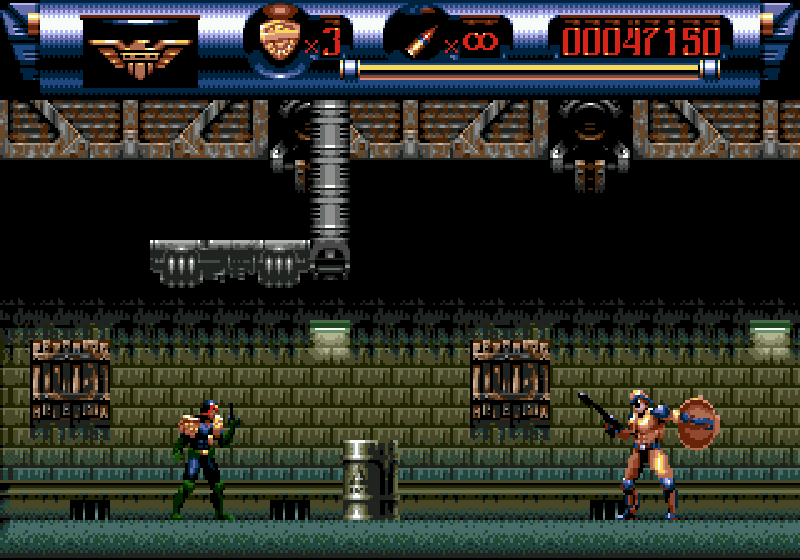 С 30-летием, Judge Dredd!
Игра вышла в один день на SNES и Genesis, на портативках Game Boy и Game Gear, а также и на DOS, за две недели до выхода фильма на экраны.