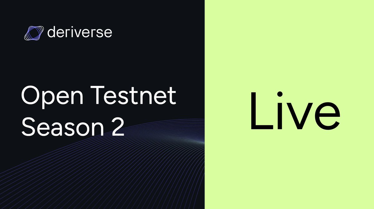 🌐 <a href="/deriverse_io/">Deriverse</a> has launched the Open Testnet Season 2, now officially LIVE!

⛓️ Developed on #Solana, this is the first fully on-chain perpetual CLOB DEX, operating without intermediaries, off-chain bots, and offering complete community governance.

✨ Enjoy genuine