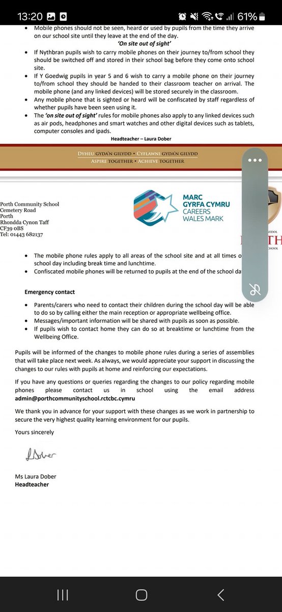 PCamhs's tweet image. Another school banning mobiles phones without making adjustments for #ALN learners.  #needsled #ALNReform #inclusion #wellbeing 

@childcomwales @WelshLGA @SeneddChildren @SeneddPetitions @CymruNAHT @WG_Education