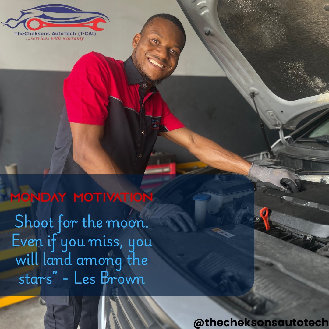 cheksons's tweet photo. Just like every engine needs fuel, every dream needs drive.

At Thecheksons Auto Tech, we start every week with passion and purpose, just like you should.
Let us chase excellence this week!
#MondayMotivation #LesBrownQuotes #DrivenToExcel #ThecheksonsSpirit https://t.co/epeOpLa9db