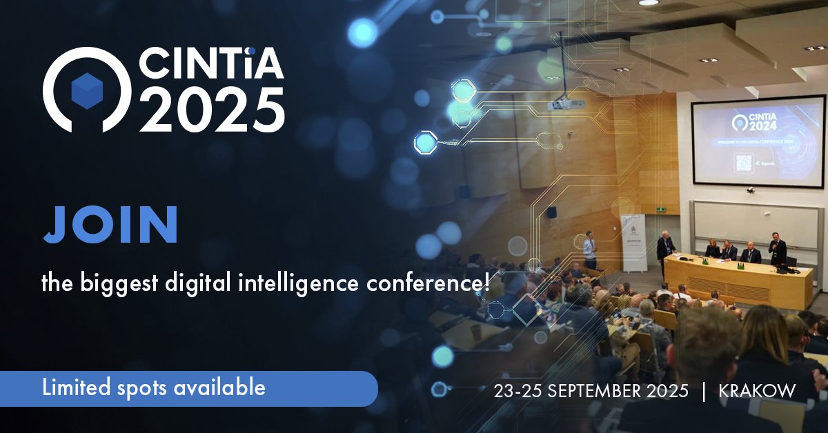 📣 Registration for CINTiA 2025 – the largest digital intelligence conference in Poland – is now open!

📅 23–25.09.2025 | 📍 Faculty of Computer Science, AGH Kraków | 🎯 ppbw.pl/en/cintia-conf…