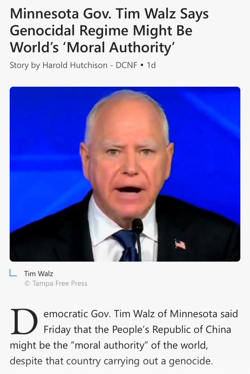 Unimaginable that he got a run at the White House. He is becoming more dangerous everyday.

“Now, who is the voice in the world that can negotiate some type of agreement in this? Who holds the moral authority? Who holds the ability to do that?”…"might be the Chinese."