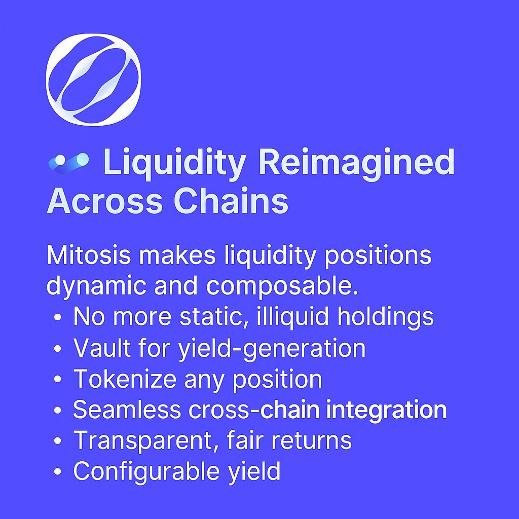 ninjacrypt12's tweet photo. 🔄 Liquidity isn’t just capital — it’s programmable infrastructure.
@MitosisOrg  enables dynamic, tokenized positions that move freely across chains.
No more idle capital. Just composable, yield-generating assets.
#DeFi #Mitosis #CrossChain  #Web3 https://t.co/GvKLya2FiY