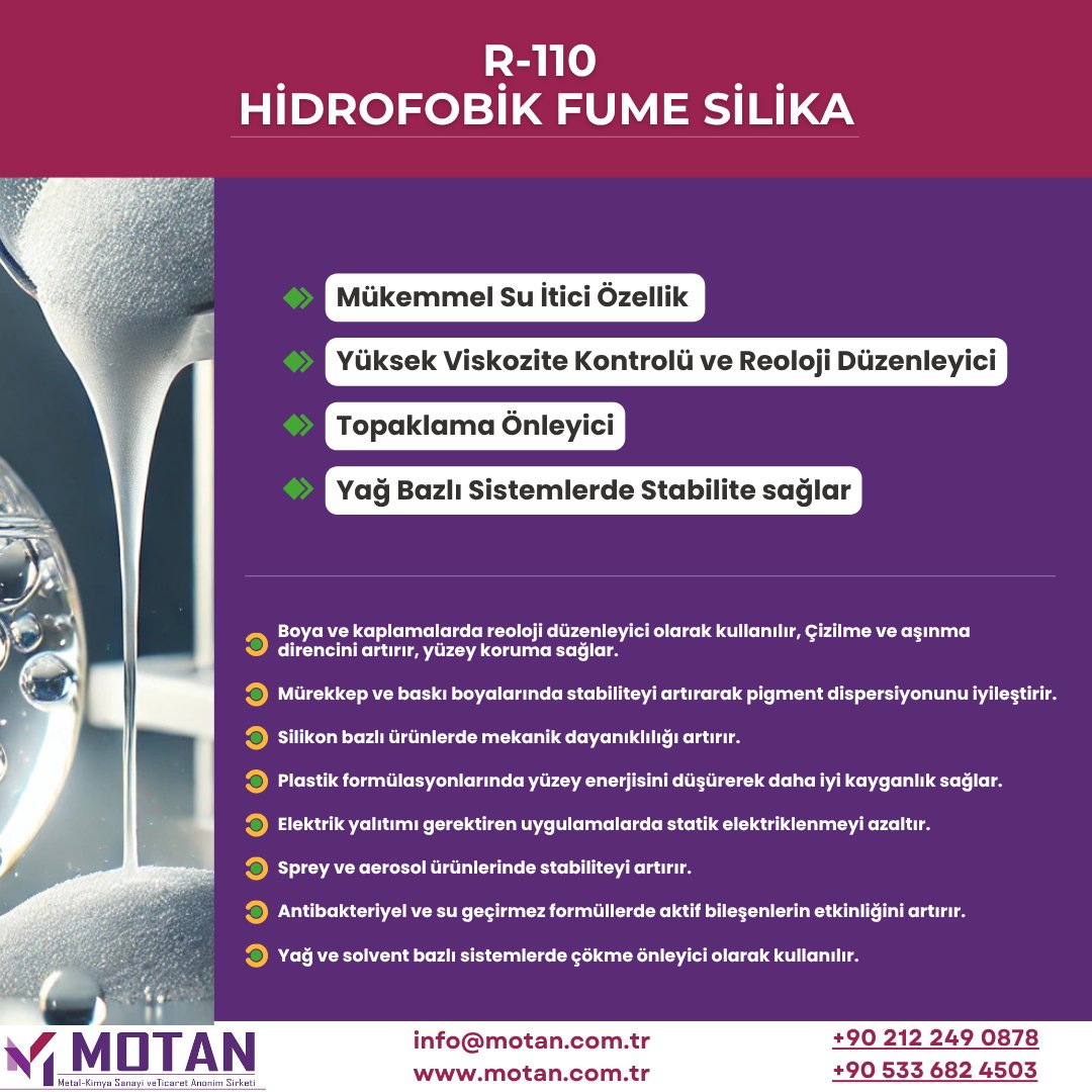 R-110 Hidrofobik Fume Silika

✆ 0533 682 4503 🖂info@motan.com.tr

#Motankimya #R110 #Hidrofobik #Fume #Silika #Boya #Kaplama #Murekkep #Baskı #Silikon #Plastik #ElektrikYalıtımı #Sprey #Aerosol #ÇökmeÖnleyici #Plastik #Dolgu #ÇökmeÖnleyici #Kimya