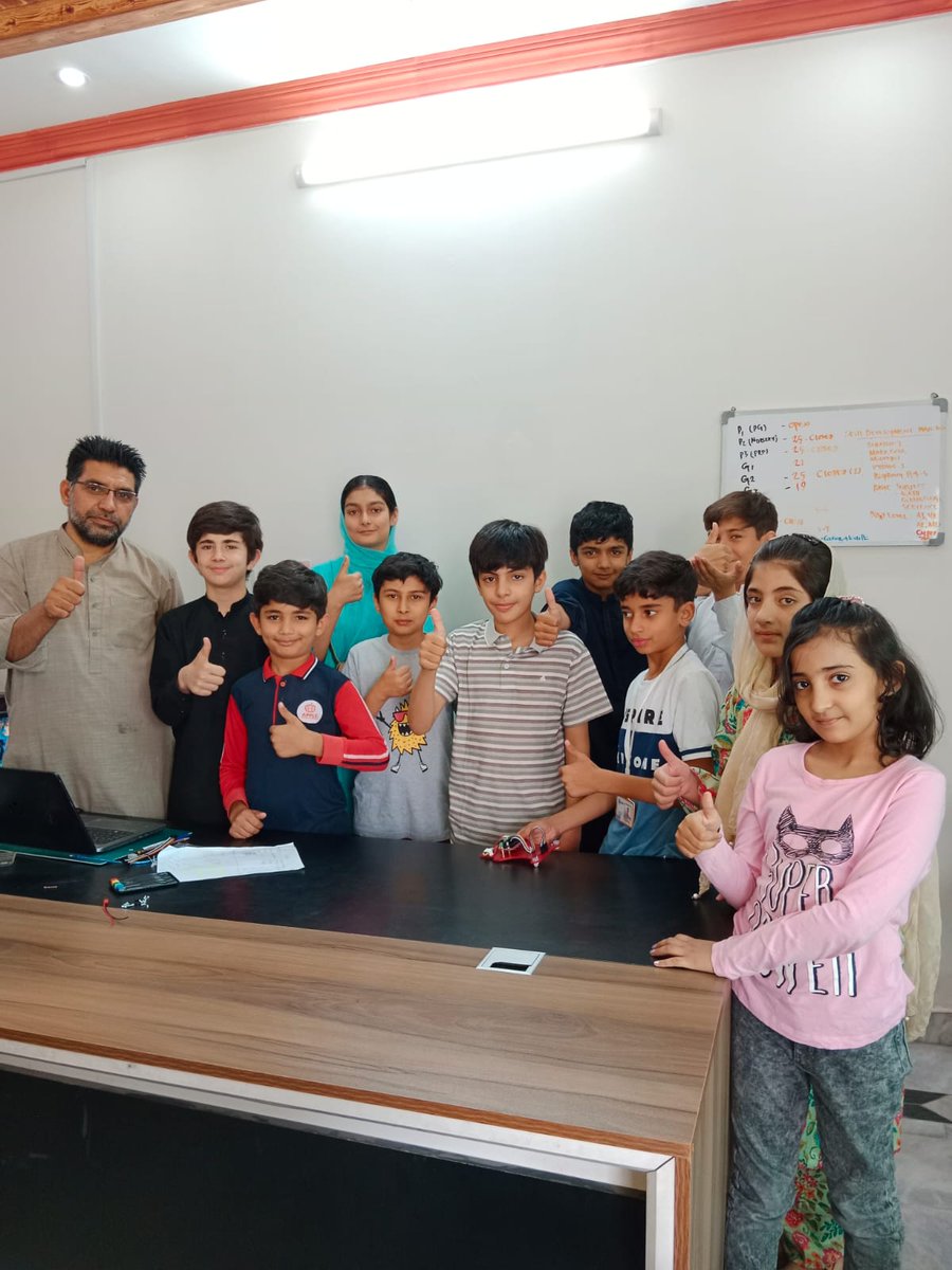 Coding4KidsPK's tweet image. NERC-25, NUST Islamabad:
DroBotX Team is going to assemble "Cheetah Ultra Fast Line Follower" for the contest going to be held from Jun 19-21.
First level preparations done ✔️.
Ready for next level, coding as per contest requirements!
@Coding4KidsPK #DroBotX