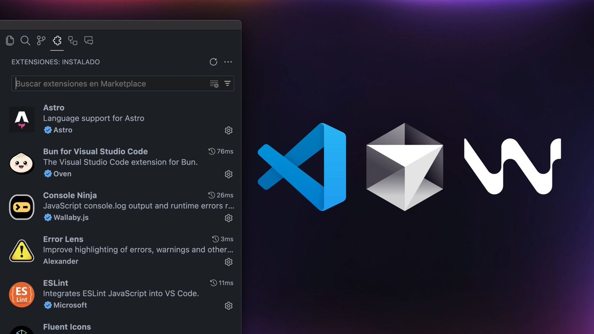 midudev's tweet photo. TOP 7 extensiones para mejorar VSCode, Cursor y Windsurf:

① Console Ninja
Muestra la salida de consola directamente en tu editor

② Error Lens
Enseña los errores de linter y compilado en la línea

③ Image Preview
Muestra una previsualización de la imagen al hacer hover

④ REST Client
Haz peticiones HTTP y mira la respuesta desde el editor

⑤ Version Lens
Administra versiones y actualiza tus dependencias fácilmente

⑥ Highlight on Copy
Al copiar un texto, parpadea esa selección

⑦ Symbols
La mejor colección de iconos para tus tipos de archivo