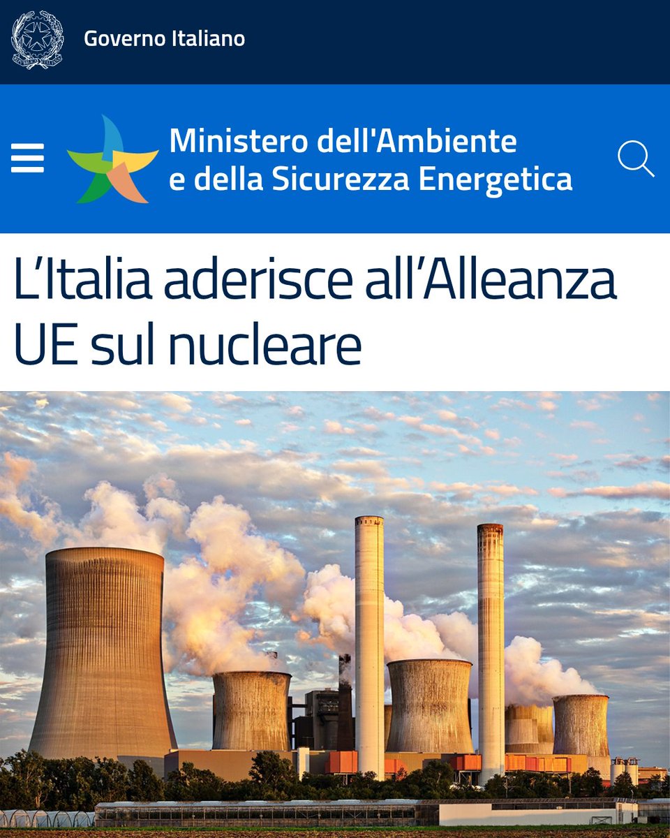 L'adesione dell'Italia all'Alleanza #UE sul #nucleare è un tradimento che calpesta 40 anni di volontà popolare, gli #italiani hanno detto NO al nucleare. Mentre la #Meloni si butta a capofitto in questa farsa la #Germania e la #Spagna chiudono le centrali. #Mattarella intervenga.