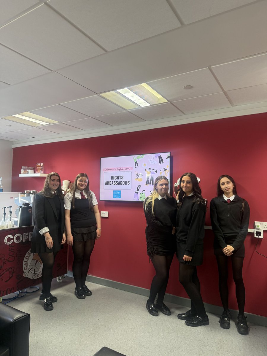 Some of our new S6 Rights Respecting School Ambassadors ☺️🪧 <a href="/CaldervaleHigh/">Caldervale High</a>
