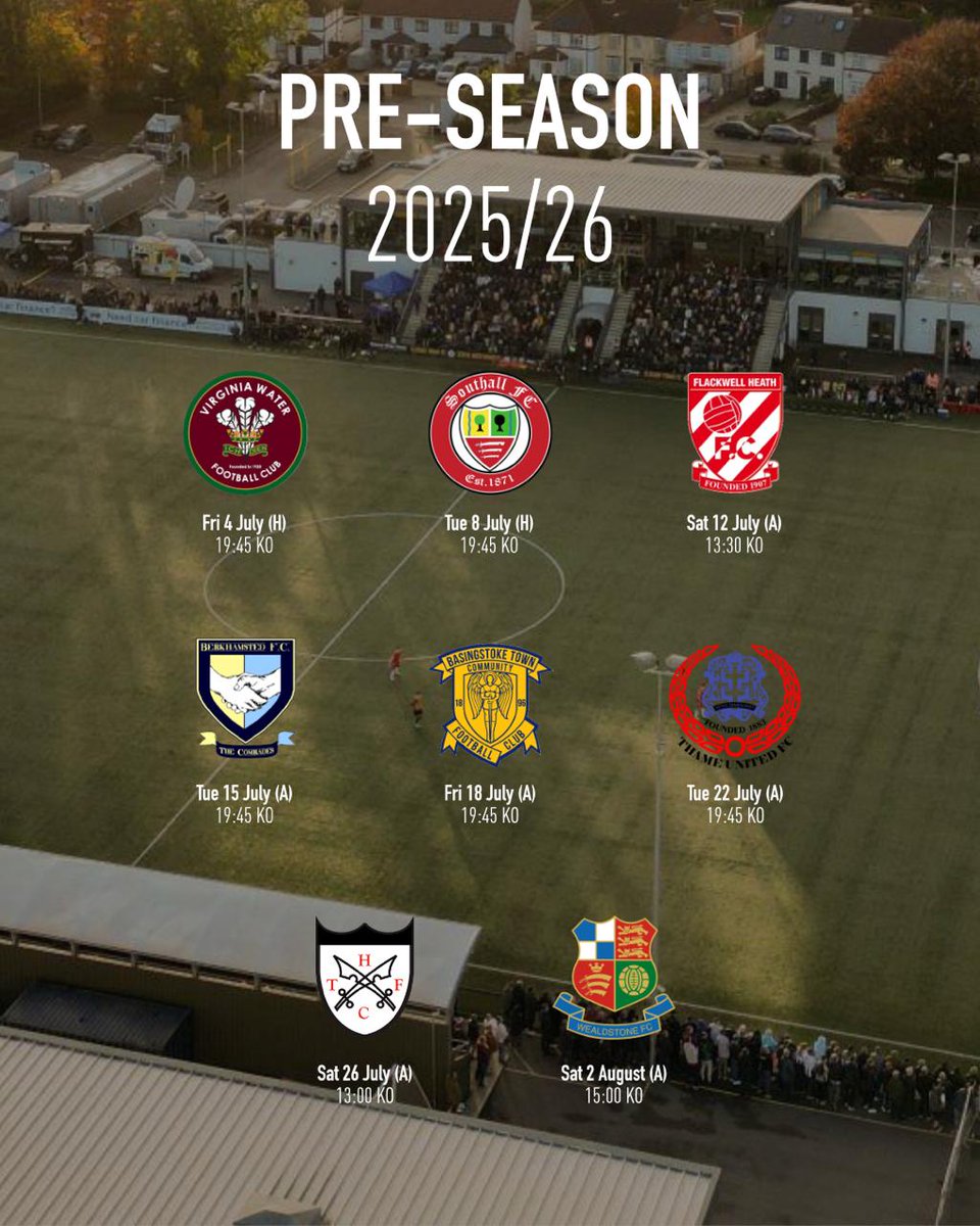 Football returns to Arbour Park in just 18 days 😁

Here's how our pre-season schedule is shaping up, with one more home fixture to be confirmed 🗓️

#OneSlough