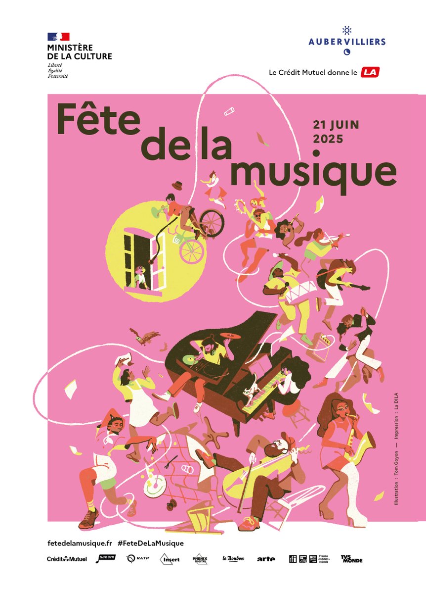 🎶 Fête de la Musique à #Aubervilliers – 21 juin
Danse, musique, fête : on se retrouve dans la rue ! 💃🥁
18h-20h rue Édouard Poisson : performances féminines participatives
21h au parc Stalingrad : bal populaire avec @Bringuebal

📲 Entrée libre 
#FêteDeLaMusique