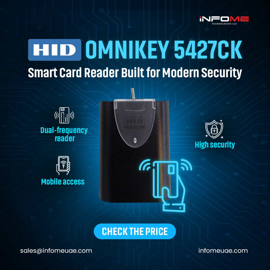 infomeuae's tweet image. HID OMNIKEY 5427CK – Built for Modern Security 🔐

Check the Price: infomeuae.com/products/categ…

📞 +971 4 354 6020 | 📩 sales@infomeuae.com

CHECK THE PRICE NOW
#HIDOmnikey5427CK #AccessControlUAE #SmartCardReader #InfomeUAE #SecureAccess #ITSecurityUAE #BiometricSolutionsUAE