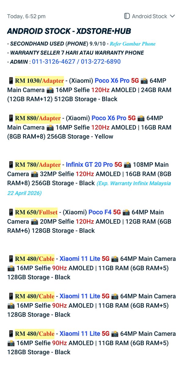 xdstore69's tweet photo. 𝐀𝐍𝐃𝐑𝐎𝐈𝐃 𝐒𝐓𝐎𝐂𝐊 𝐃𝐀𝐍 𝐈𝐏𝐇𝐎𝐍𝐄 
MINAT BULEH PM ADMIN (011 3126 4627) 
https://t.co/d6Z96iEPYe
COD KUALA NERUS / BANDAR KUALA TERENGGANU SAHAJA / POS SELURUH SEMENANJUNG MALAYSIA

‼️updateprice16JUN https://t.co/5Z4Hc7r5oo
