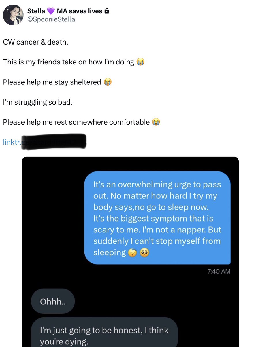 audrey75617126's tweet photo. @SpoonieStella Self diagnosed cancer? Via Google &amp; a friend? Sympathy skyrocketed as did donations. Ever had a family member/friend with actual cancer? Gone through the despair, helplessness &amp; grief? Emotional grifting took a new low here Jessi. Support her? Look closer, wake up. https://t.co/AzQciSu7IB