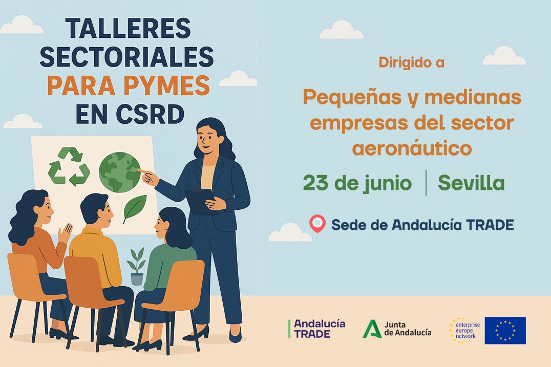 Andalucía TRADE (@trade_andalucia) on Twitter photo 📢CONVOCATORIA: Si eres del sector #aeronáutico, súmate a nuestro taller sobre la Directiva #CSRD
👉descubre el nuevo estándar en #divulgación de la información en #sostenibilidad
📍Sede de Andalucía TRADE
🗓️23 de junio
Impartido por <a href="/ceseand_een/">CESEAND_EEN</a>
andaluciatrade.es/eventos/taller… 📢CONVOCATORIA: Si eres del sector #aeronáutico, súmate a nuestro taller sobre la Directiva #CSRD
👉descubre el nuevo estándar en #divulgación de la información en #sostenibilidad
📍Sede de Andalucía TRADE
🗓️23 de junio
Impartido por <a href="/ceseand_een/">CESEAND_EEN</a>
andaluciatrade.es/eventos/taller…