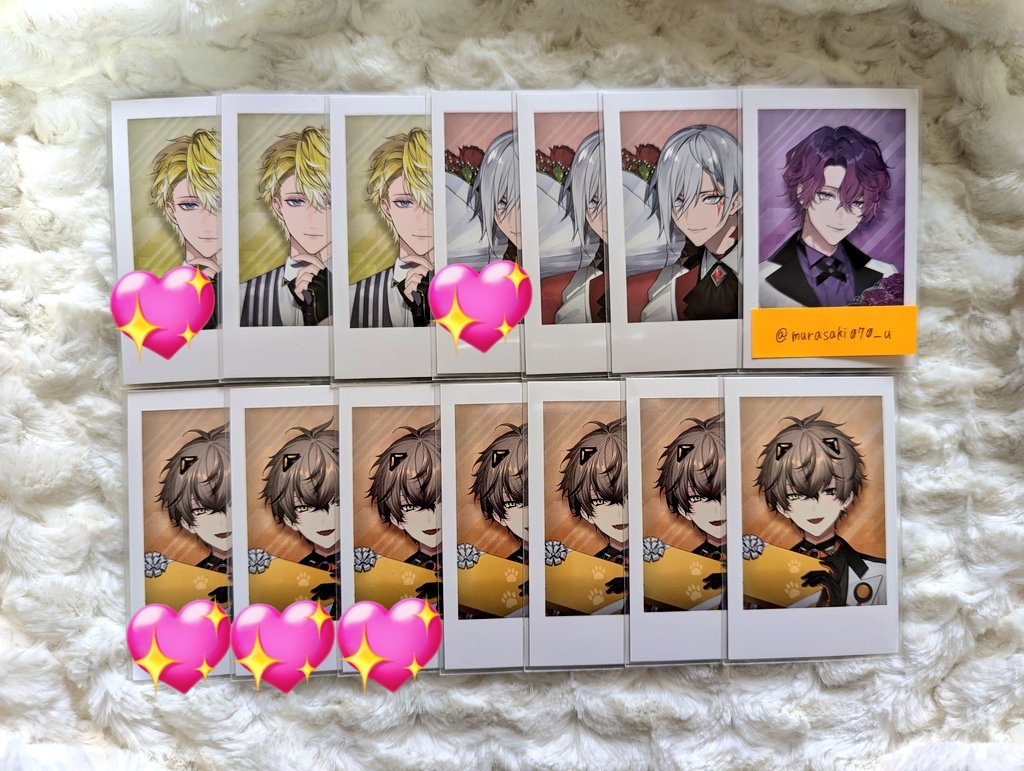 ⋈交換⋈にじさんじEN Noctyx 1st Anniversaryランダムチェキ風カード

譲る】画像1枚目
求め】ID付きカードの方

・R⇄R　N=N同士
・💖付きの方はサイン入りRです
・郵送での交換のみ
・申し出あれば先送り可能◎
・プロフのlinkから既読印をお願い致します

検索からでもお気軽にお声掛けください。