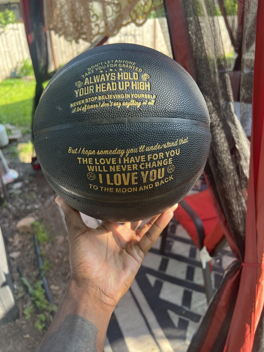Just realized my sons grandmother got this basketball customed